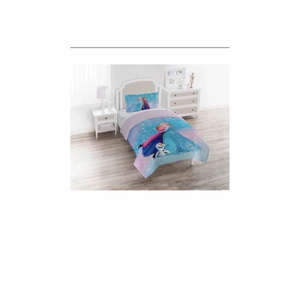 Disney Frozen Twin Comforter 64x86 Super Soft Elsa Anna Olaf Kids Bedding